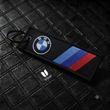 BMW BLACK KEYCHAIN WITH METAL KEY RING