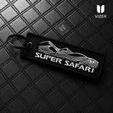 SUPER SAFARI BLACK KEYCHAIN WITH METAL KEY RING