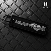 MUSTANG BLACK KEYCHAIN WITH METAL KEY RING
