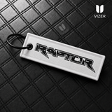 RAPTOR WHITE KEYCHAIN WITH METAL KEY RING