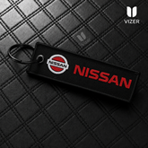 NISSAN BLACK KEYCHAIN WITH METAL KEY RING
