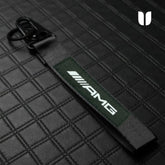 AMG BLACK KEYCHAIN WITH METAL KEY RING