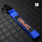 GMC BLUE KEYCHAIN WITH METAL KEY RING
