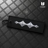 LEOPARD BLACK KEYCHAIN WITH METAL KEY RING