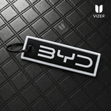 BYD BLACK KEYCHAIN WITH METAL KEY RING