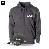 UAE Hoodie Jacket + Cap _ Dark Gray