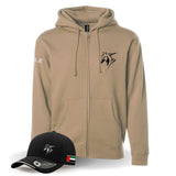 Horse Hoodie Jacket + Cap _ Dark Beige
