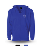 Horse Hoodie Jacket (White-Royal Blue)