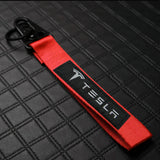 TESLA KEYCHAIN WITH METAL KEY RING