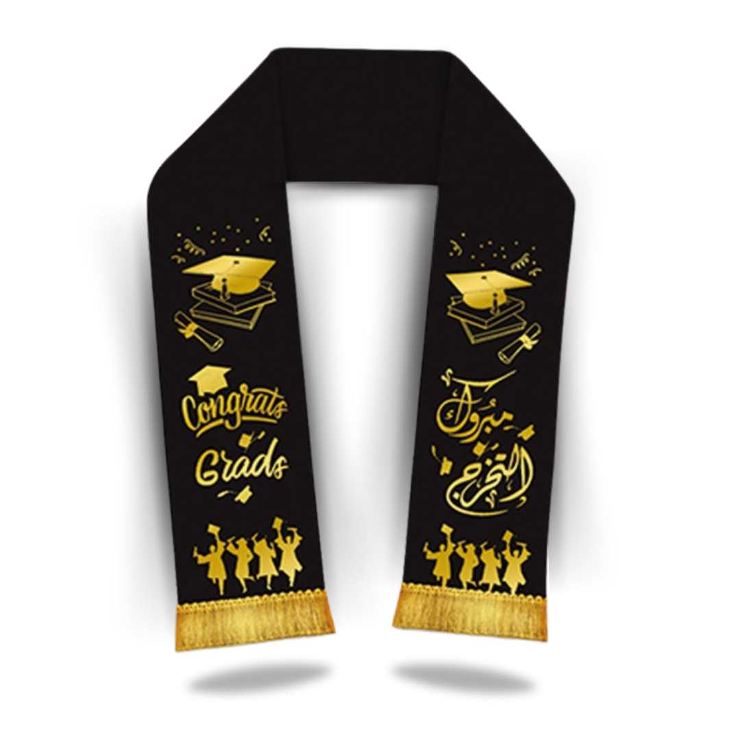 GRADUATION SCARF Velvet_ Black
