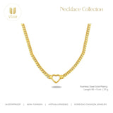 18K GOLD PLATED STAINLESS STEEL "HEART" NECKLACE, INTENSITY
