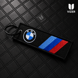 BMW BLACK KEYCHAIN WITH METAL KEY RING