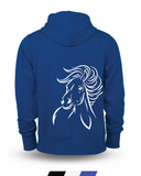 Horse Hoodie Jacket (White-Royal Blue)