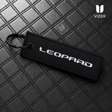 LEOPARD BLACK KEYCHAIN WITH METAL KEY RING