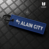 AL AIN CITY BLUE KEYCHAIN WITH METAL KEY RING