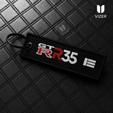 R35 BLACK KEYCHAIN WITH METAL KEY RING