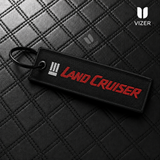 LAND CRUISER BLACK KEYCHAIN WITH METAL KEY RING