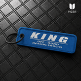 KING BLUE KEYCHAIN WITH METAL KEY RING