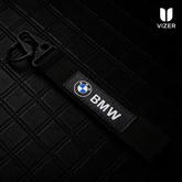 BMW BLACK KEYCHAIN WITH METAL KEY RING