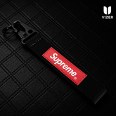 Supreme BLACK KEYCHAIN WITH METAL KEY RING