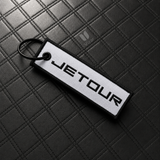 JETOUR WHITE KEYCHAIN WITH METAL KEY RING