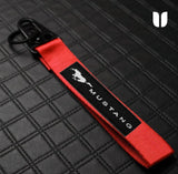 MUSTANG RED KEYCHAIN WITH METAL KEY RING