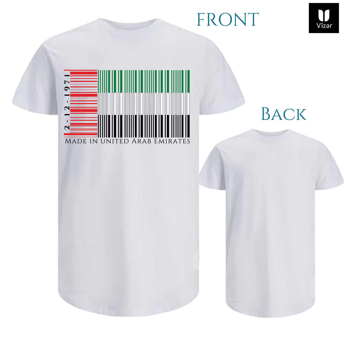 UAE (Flag QR Code 1971) cotton T-Shirt