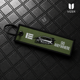 JEEP GREEN KEYCHAIN WITH METAL KEY RING