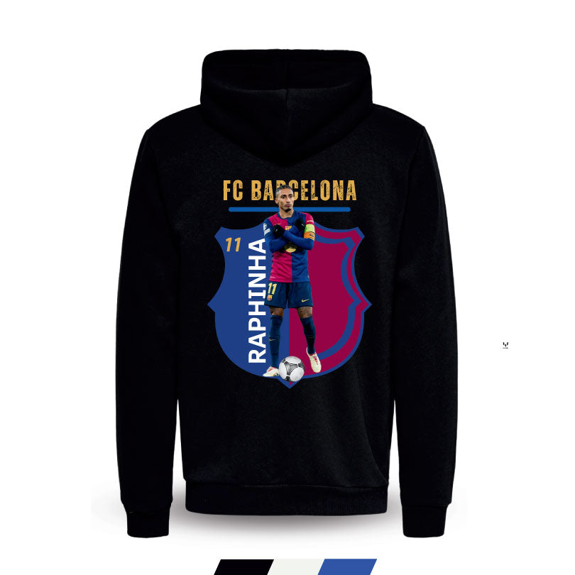 RAPHINHA (FC Barcelona) Hoodie Jacket 1-pc Only (Adults-M Medium Black)