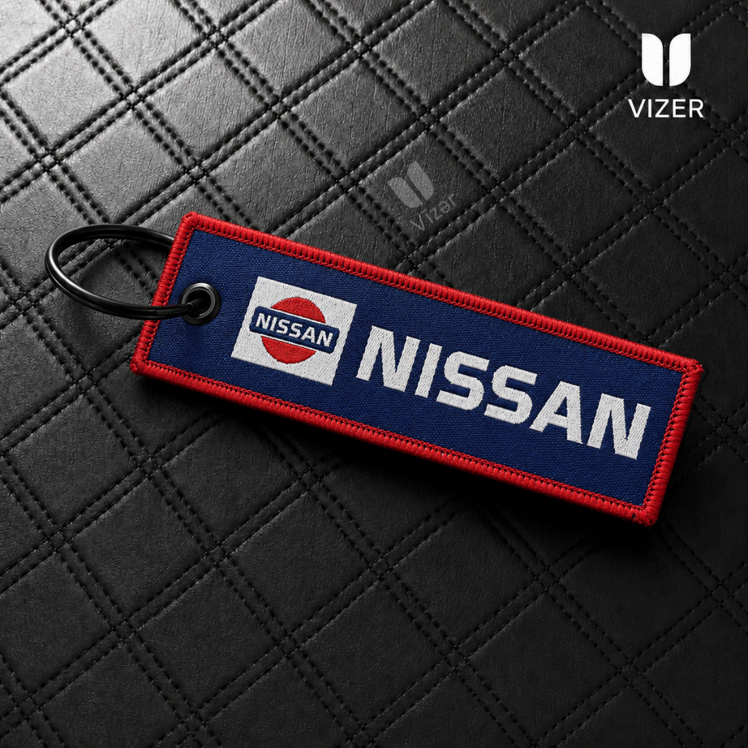 NISSAN ROYLE BLUE KEYCHAIN WITH METAL KEY RING