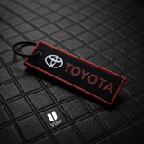 TOYOTA BLACK KEYCHAIN WITH METAL KEY RING