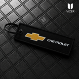CHEVROLET BLACK KEYCHAIN WITH METAL KEY RING