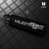 MUSTANG BLACK KEYCHAIN WITH METAL KEY RING