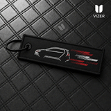 VOLKSWAGEN BLACK/WHITE  KEYCHAIN WITH METAL KEY RING