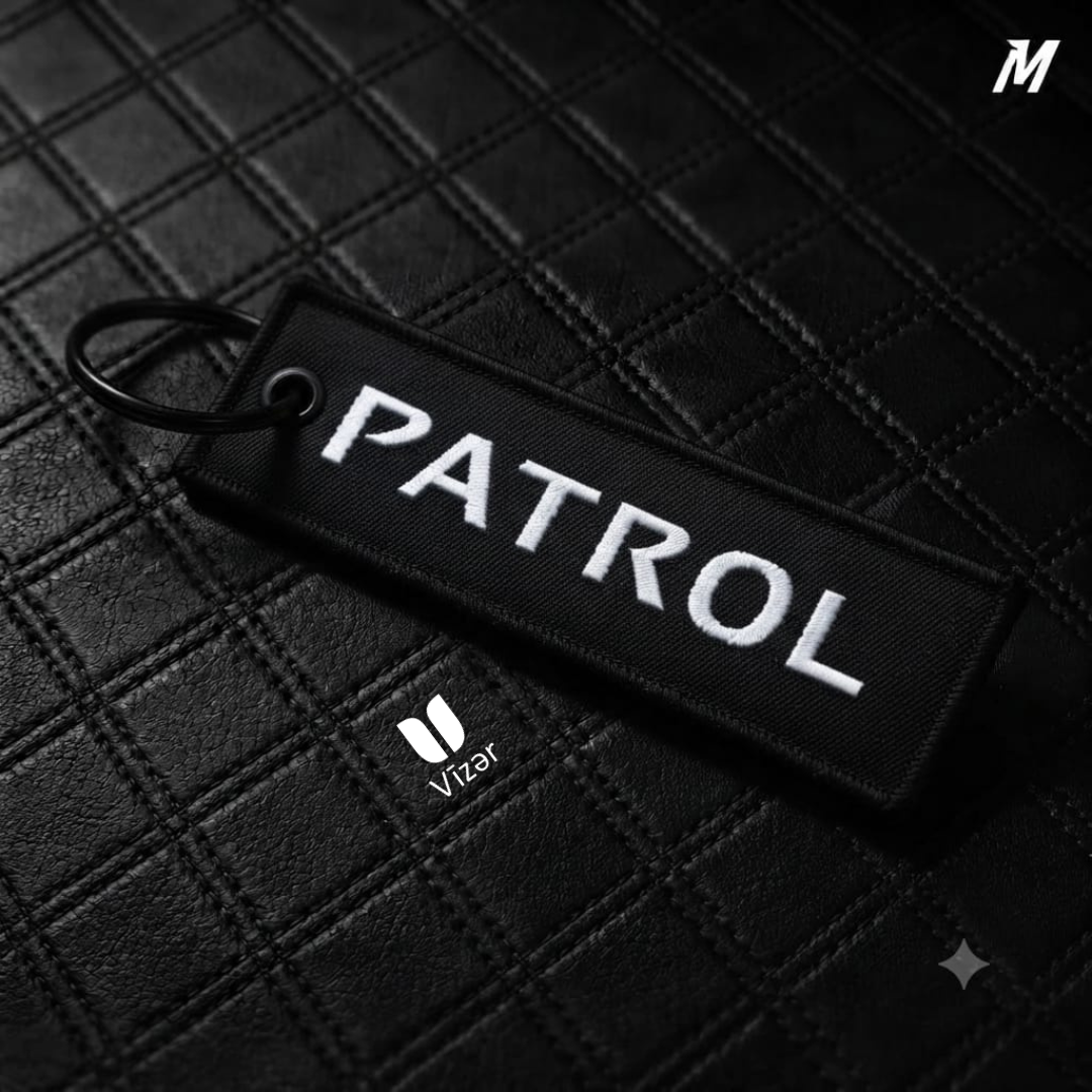 NISSAN PATROL BLACK KEYCHAIN WITH METAL KEY RING