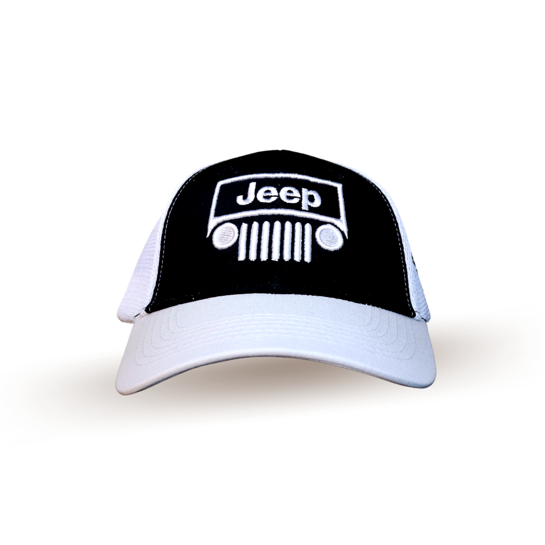 Jeep Cap White & Black