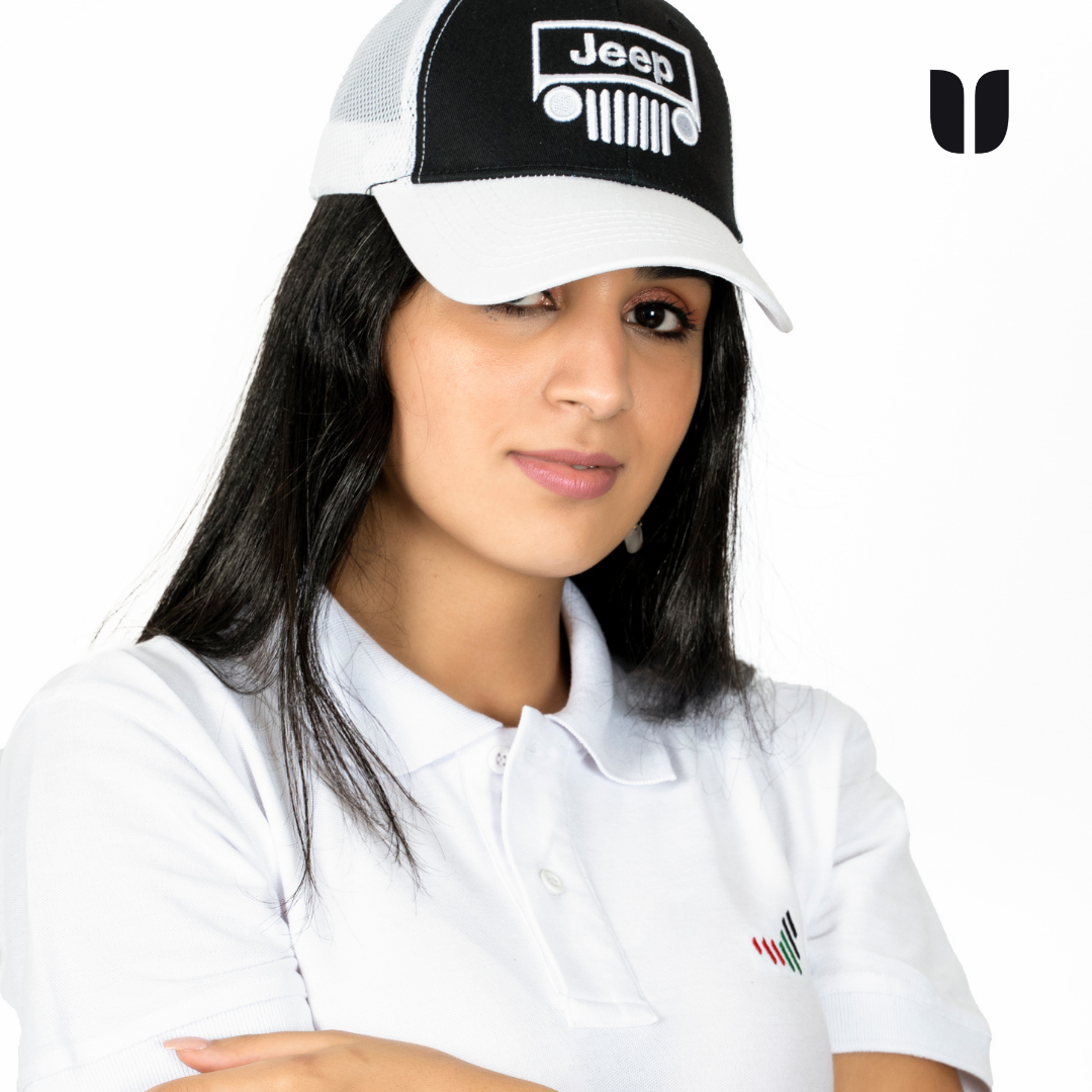 Jeep Cap White & Black