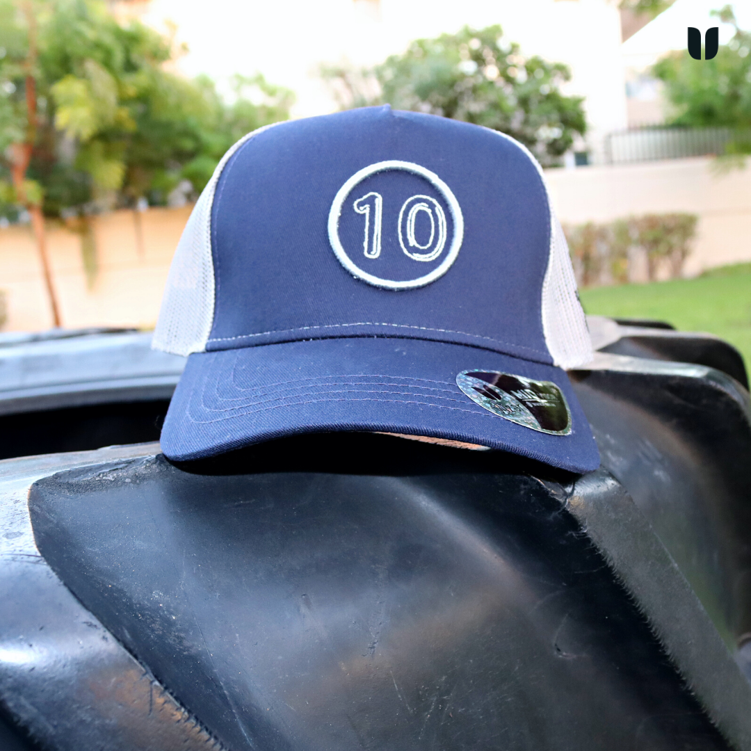 Number 10 Cap
Navy & Gray