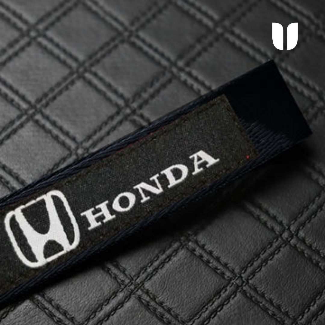 HONDA BLACK KEYCHAIN WITH METAL KEY RING