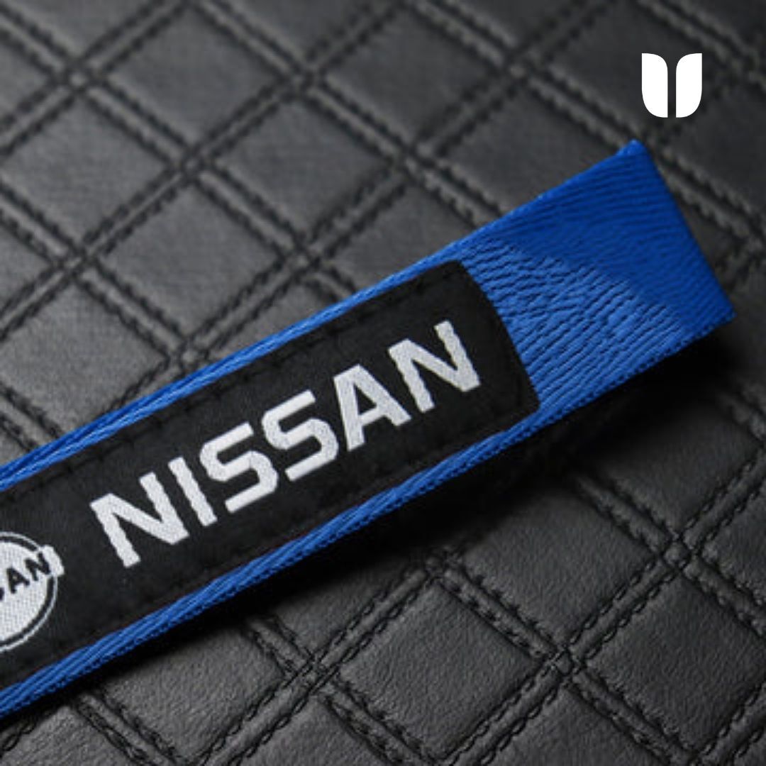 NISSAN BLUE KEYCHAIN WITH METAL KEY RING