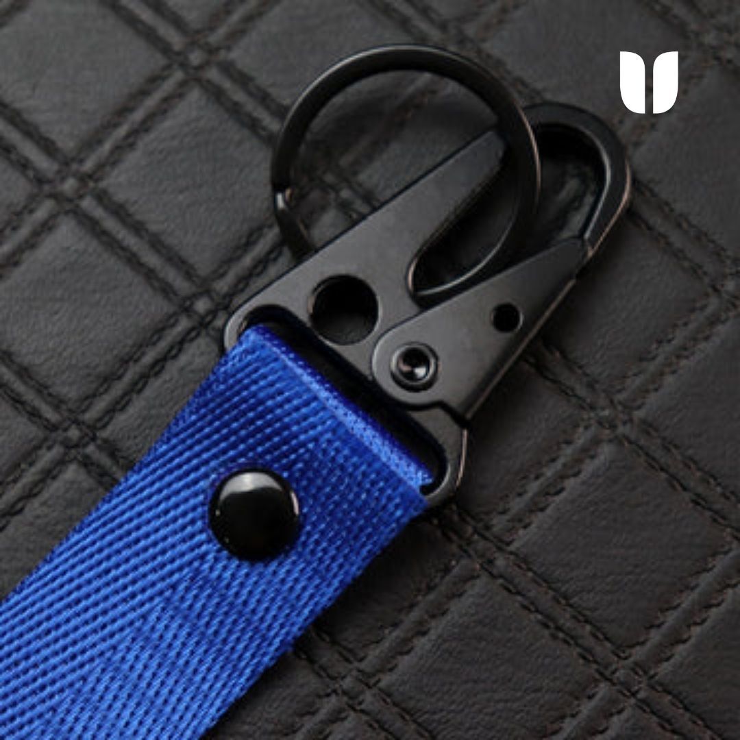 NISSAN BLUE KEYCHAIN WITH METAL KEY RING