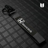 HONDA BLACK KEYCHAIN WITH METAL KEY RING