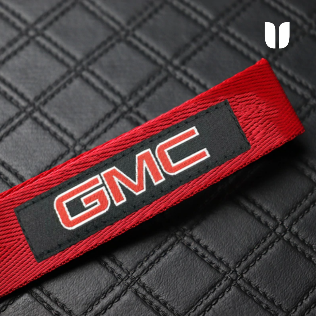 GMC RED KEYCHAIN WITH METAL KEY RING