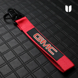 GMC RED KEYCHAIN WITH METAL KEY RING