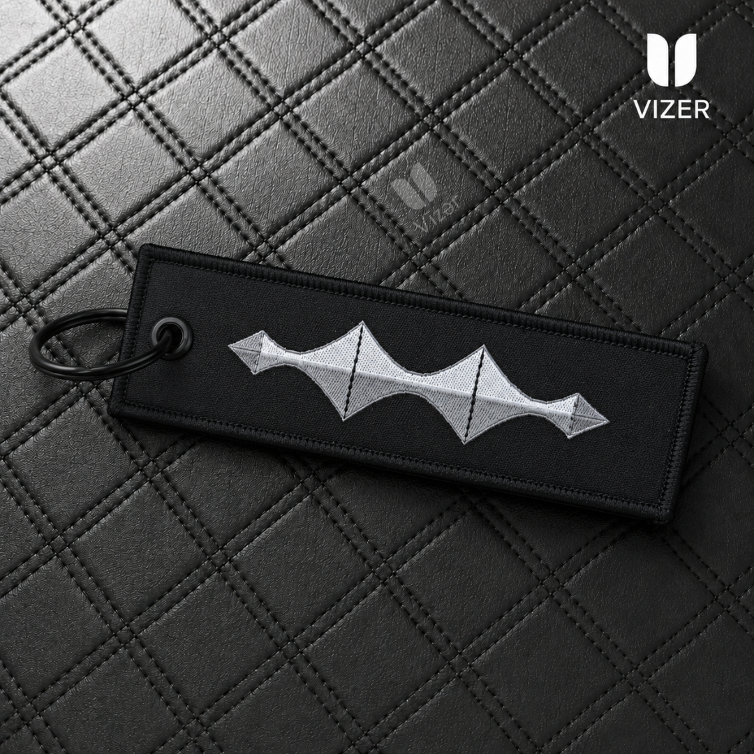 LEOPARD BLACK KEYCHAIN WITH METAL KEY RING