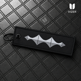 LEOPARD BLACK KEYCHAIN WITH METAL KEY RING