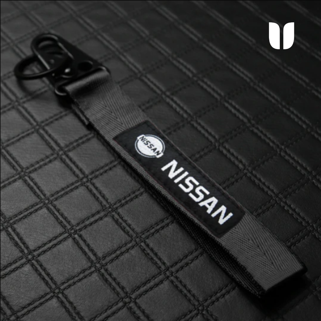 NISSAN Black KEYCHAIN WITH METAL KEY RING