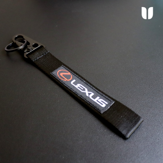 LEXUS BLACK KEYCHAIN WITH METAL KEY RING