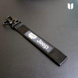 JEEP BLACK KEYCHAIN WITH METAL KEY RING