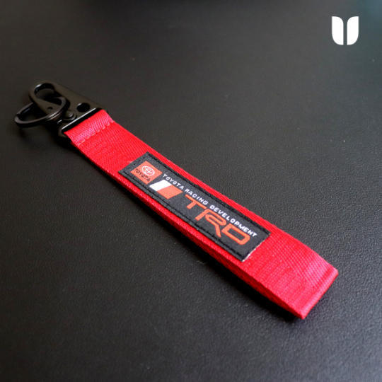 TRD RED KEYCHAIN WITH METAL KEY RING